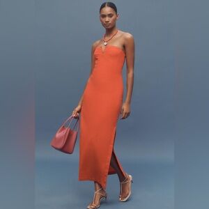 Anthropologie Strapless Linen Dress